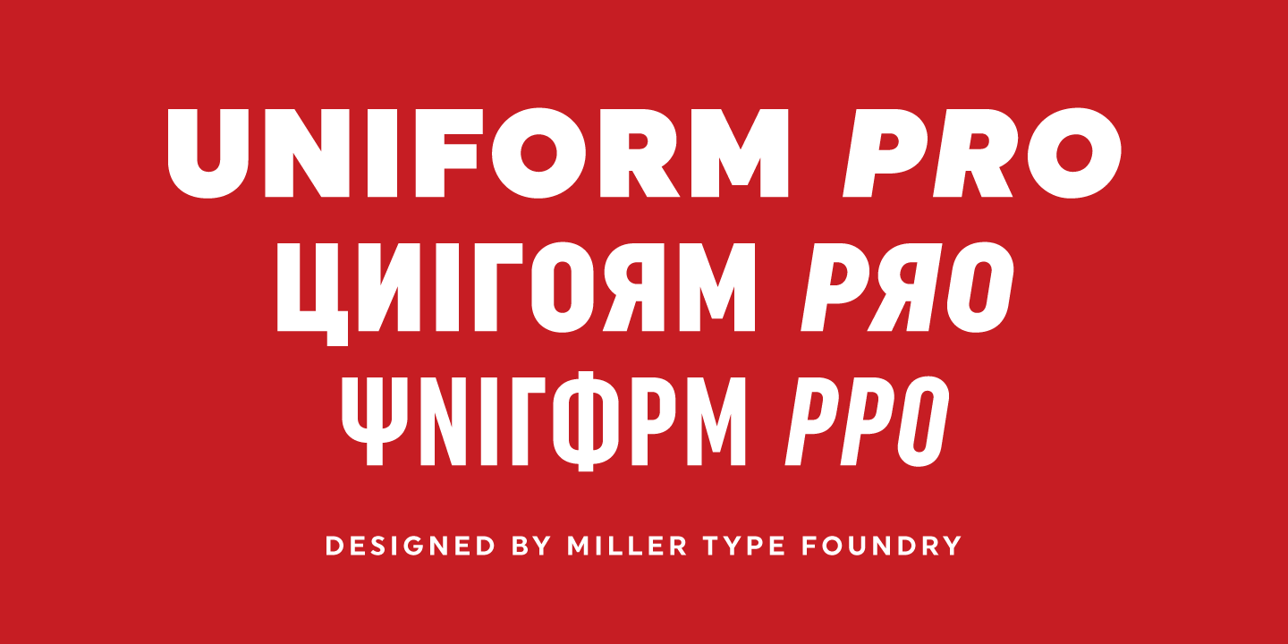 Пример шрифта Uniform Pro